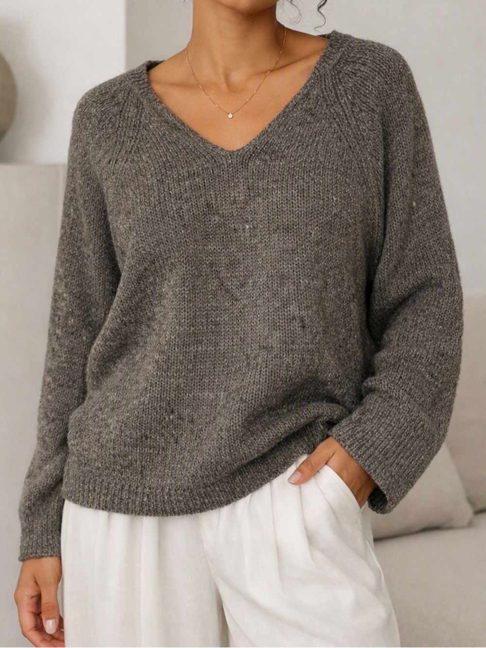 Cozy Woolrich V-Neck Oversized Sweater